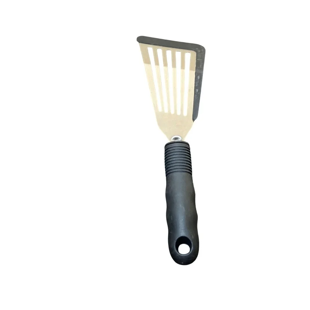 Farberware Spatula Kitchen Tool Silver Black Slotted Silicone Edge